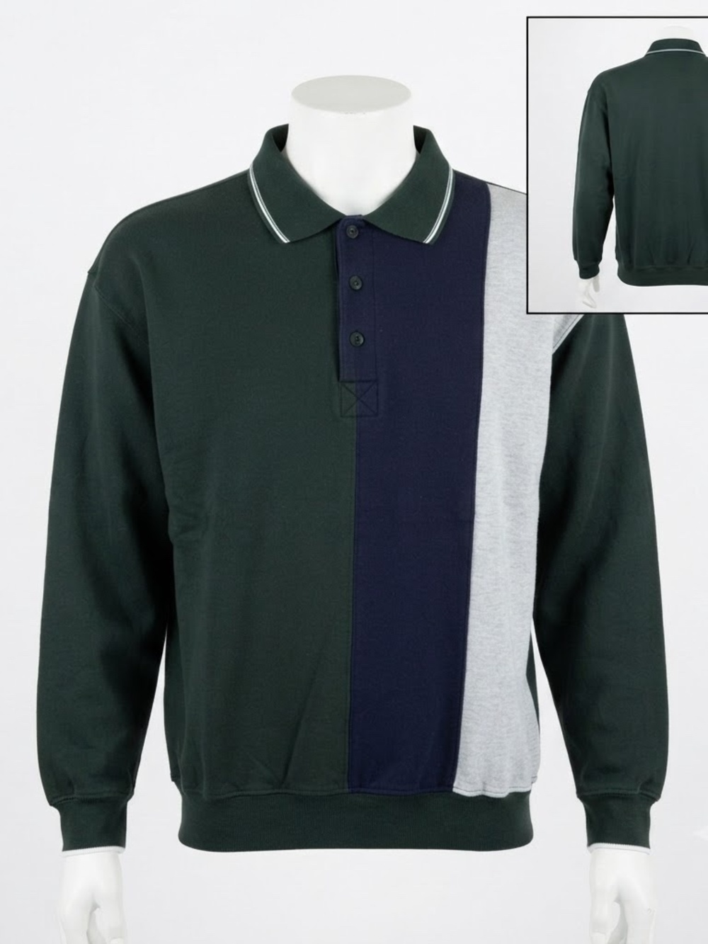 Vintage 90s AZ Sport Colorblock Polo Sweatshirt Men's Size L NWT Rare